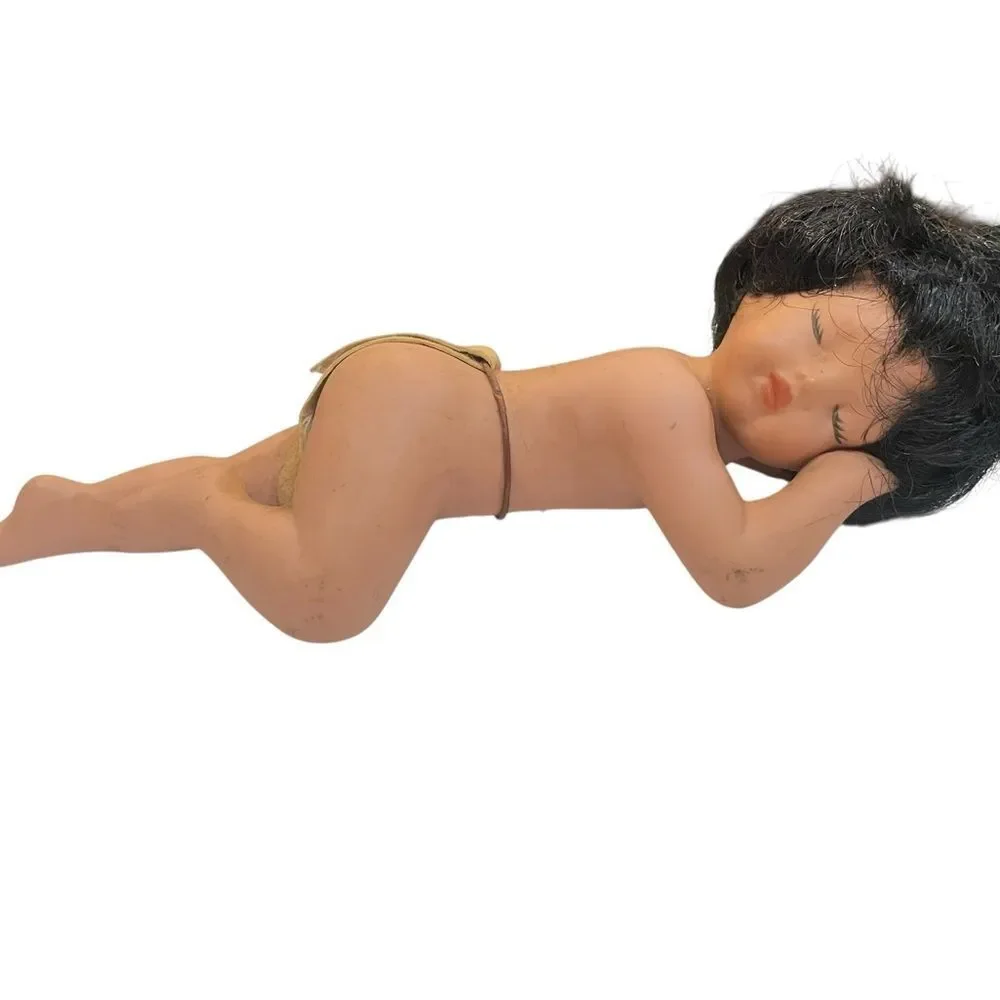 Sleeping American Native Doll with Black Hair‎